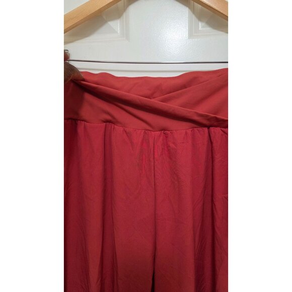 Halara High-Waisted Hiking Camping Coral Red Crop Pants Crossover Waistband & Si - Picture 7 of 8